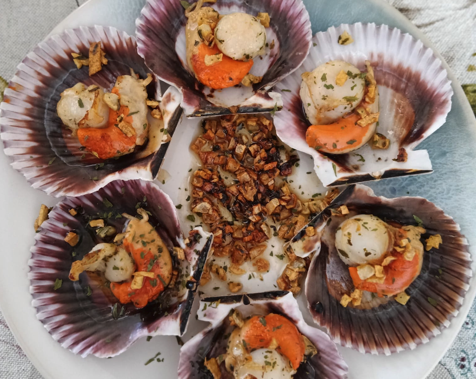 Receta de vieiras a la plancha
